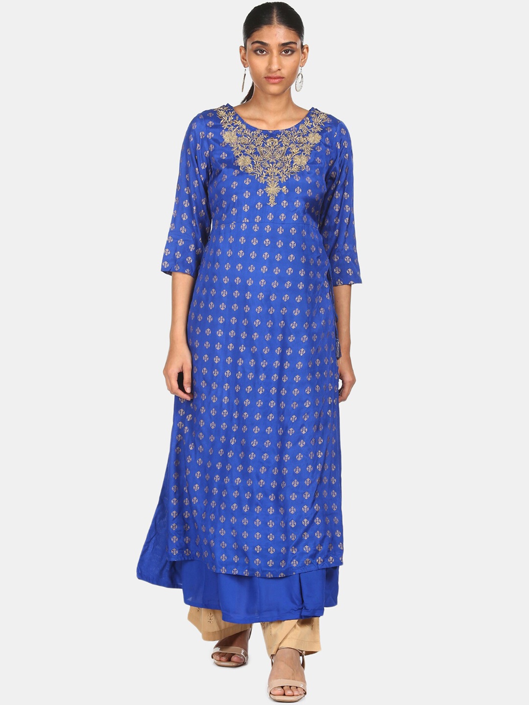 

Anahi Women Blue Ethnic Motifs Printed Anarkali Kurta