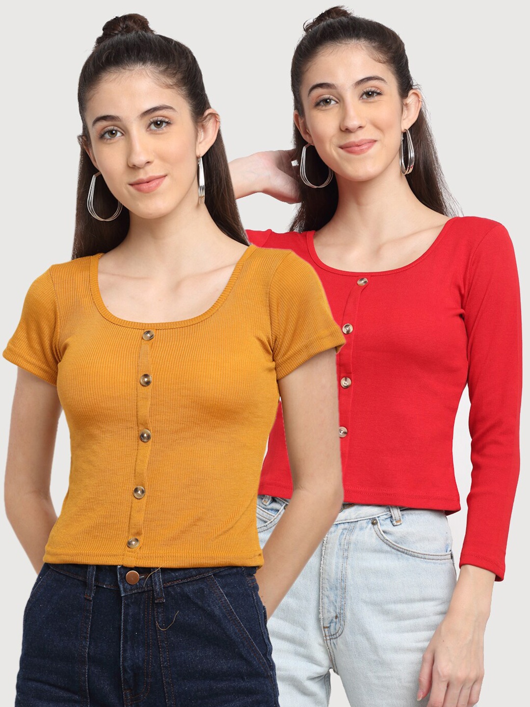 

Miaz Lifestyle Mustard Yellow Regular Top