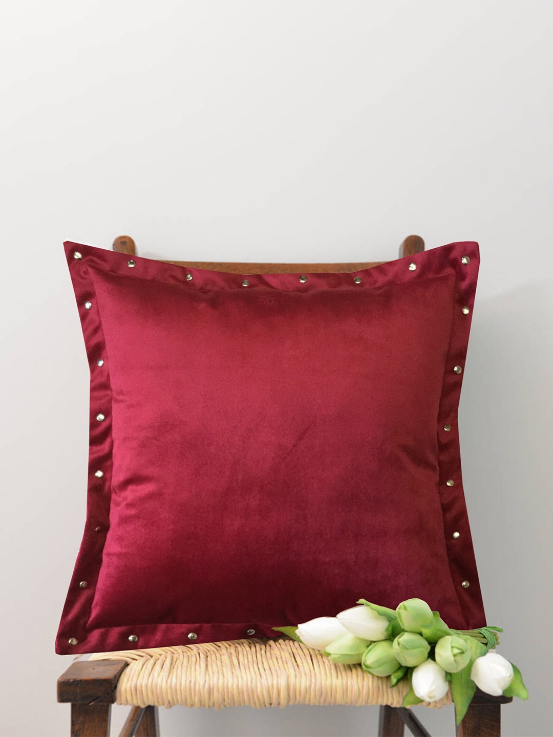 

Lushomes Red Velvet Square Cushion Covers