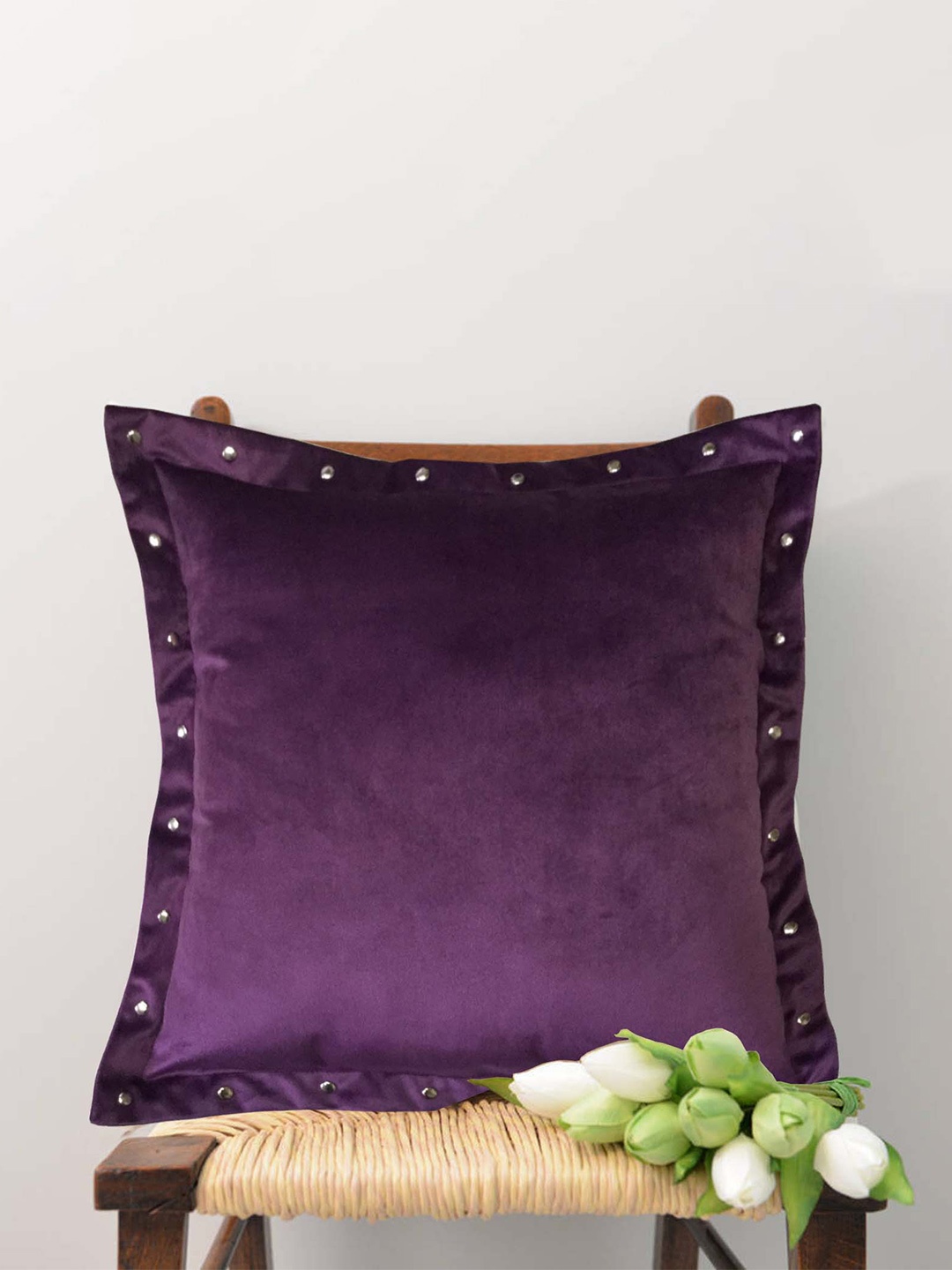 

Lushomes Purple Velvet Square Cushion Covers