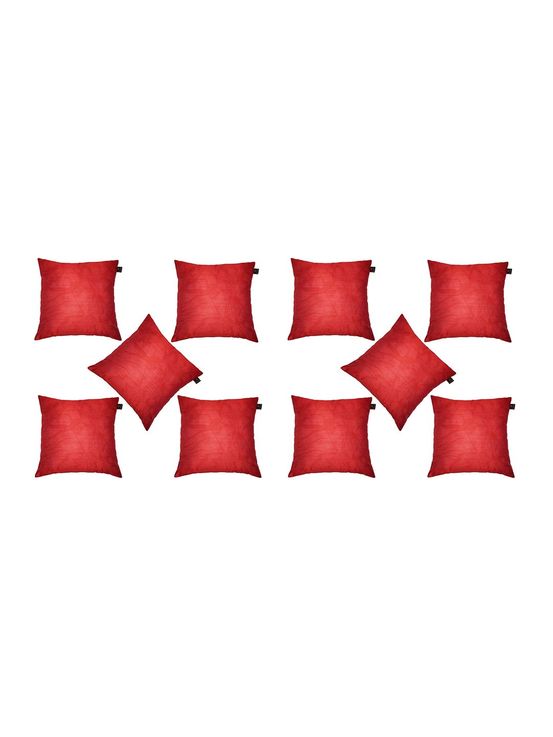

Lushomes Set of 10 Red Dupion Silk Square Cushion Covers