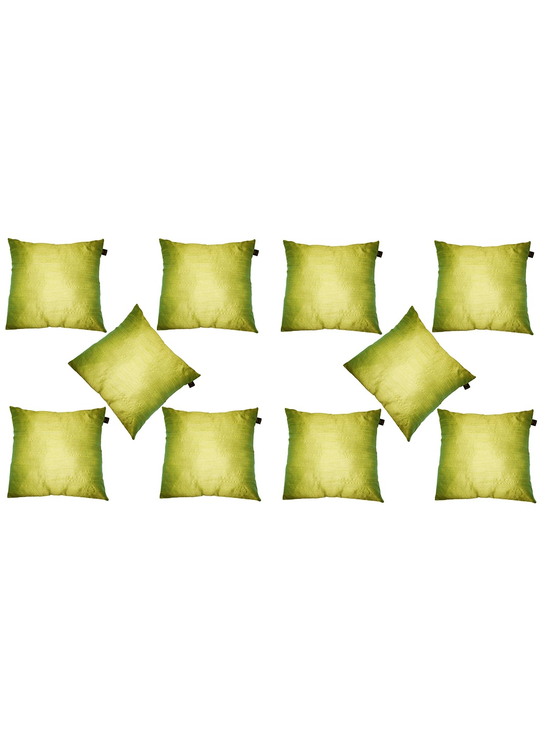 

Lushomes Set of 10 Green Dupion Silk Square Cushion Covers