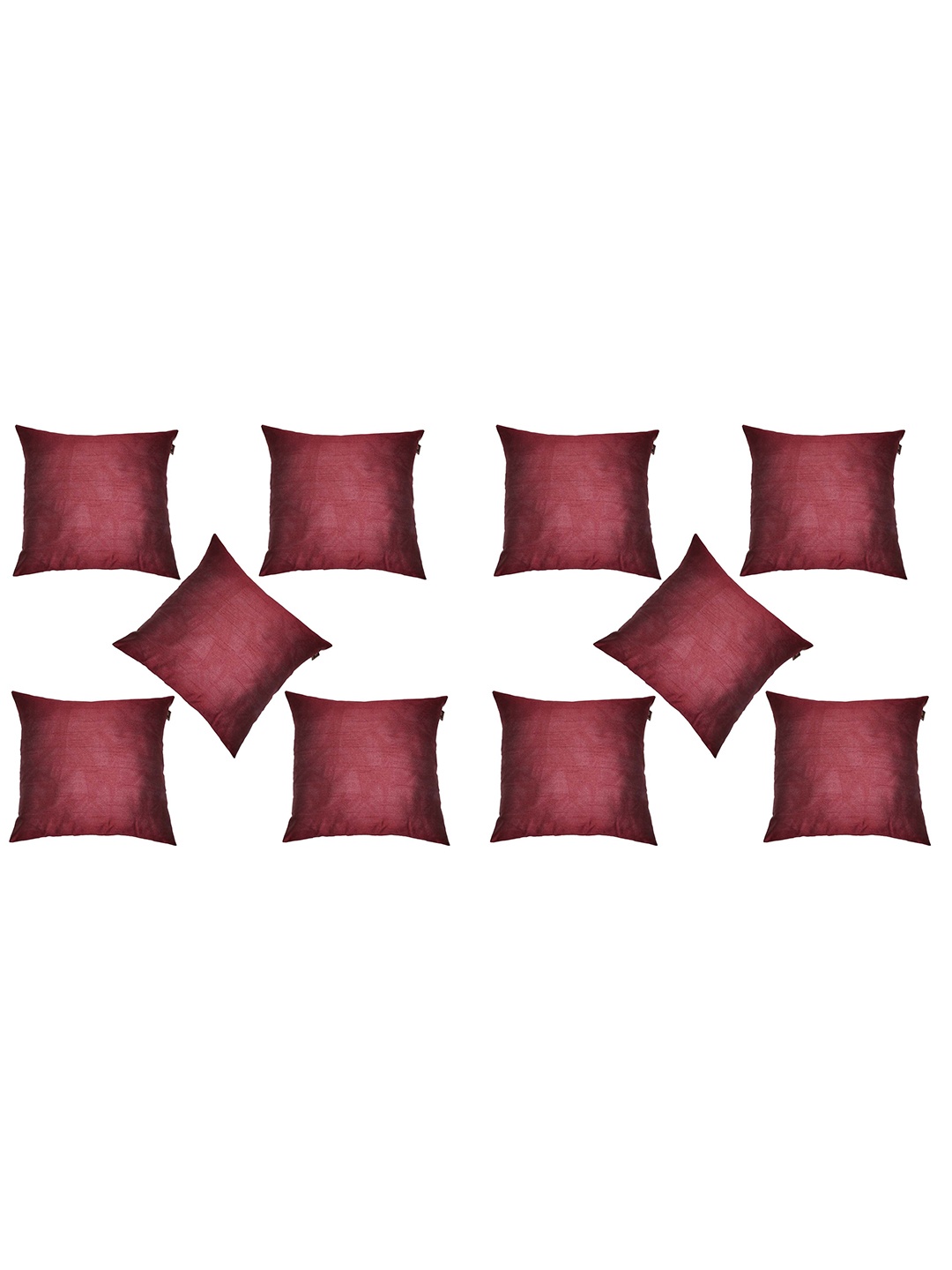 

Lushomes Burgundy Set of 10 Square Cushion Covers