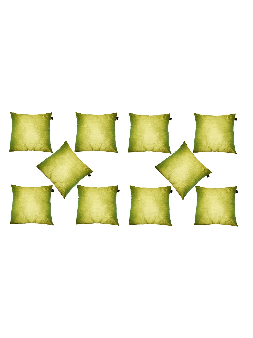 

Lushomes Set of 10 Green Dupion Silk Square Cushion Covers