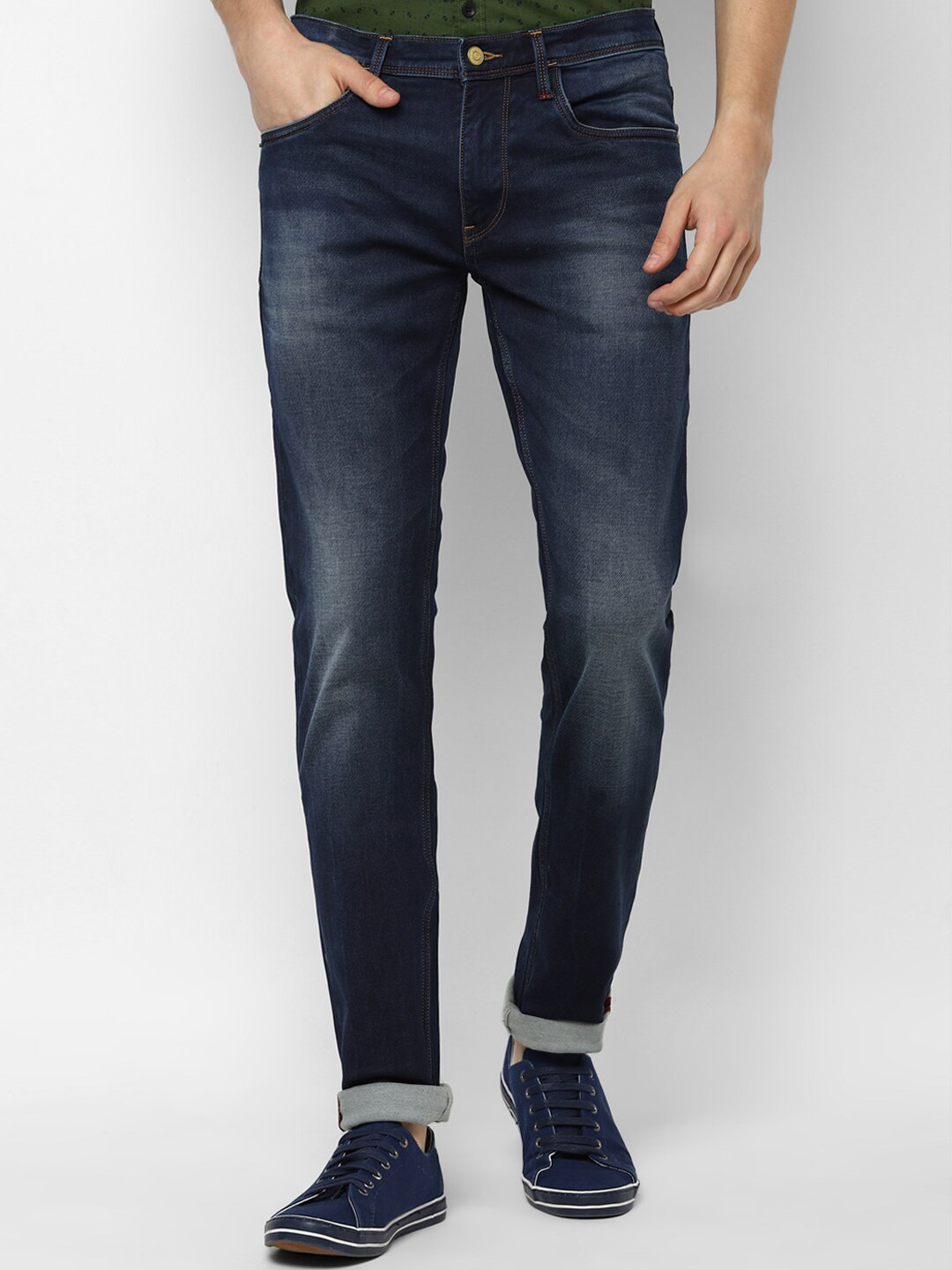 

Allen Solly Men Navy Blue Skinny Fit Heavy Fade Jeans