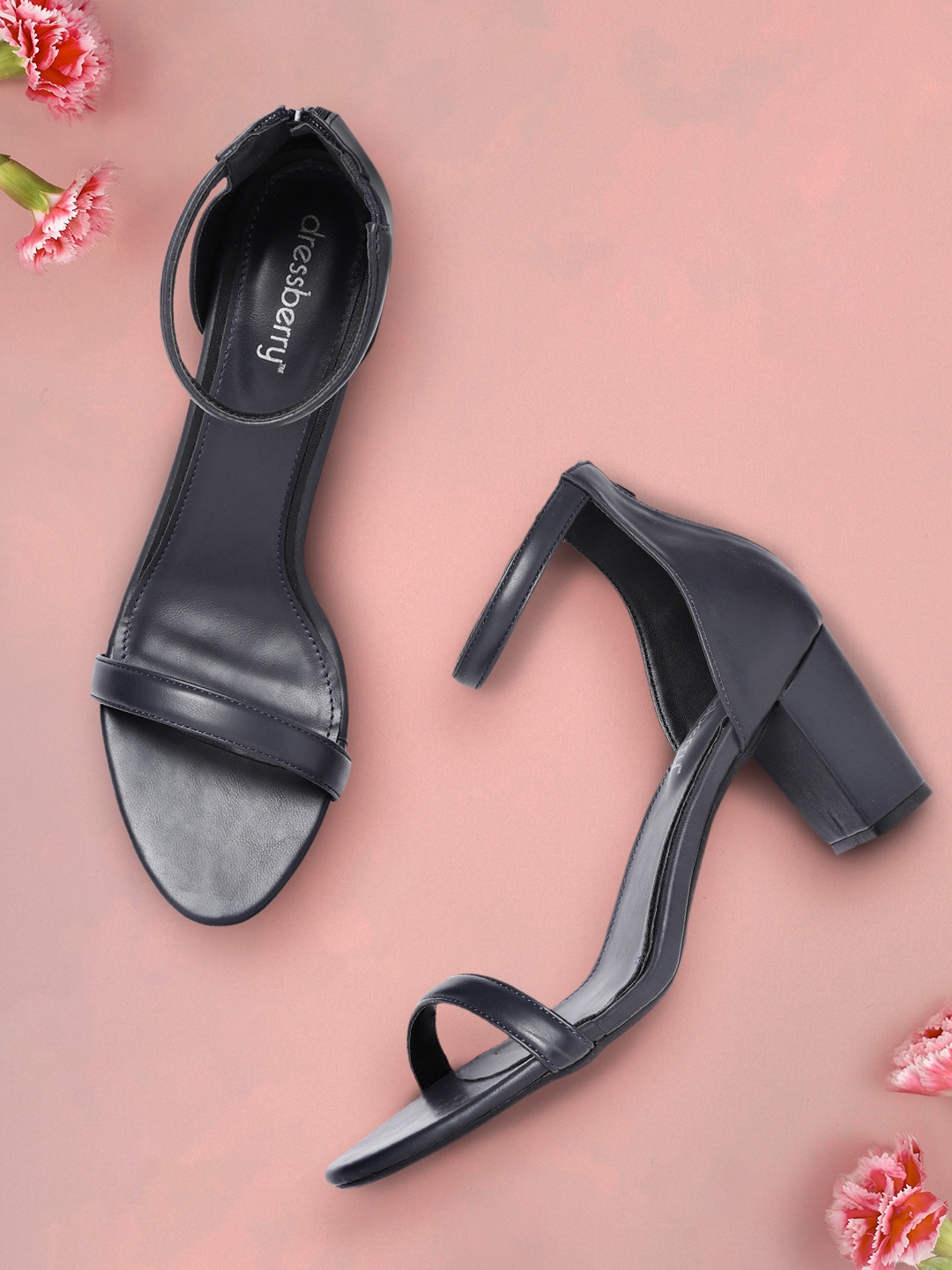 

DressBerry Women Navy Blue Block Heels