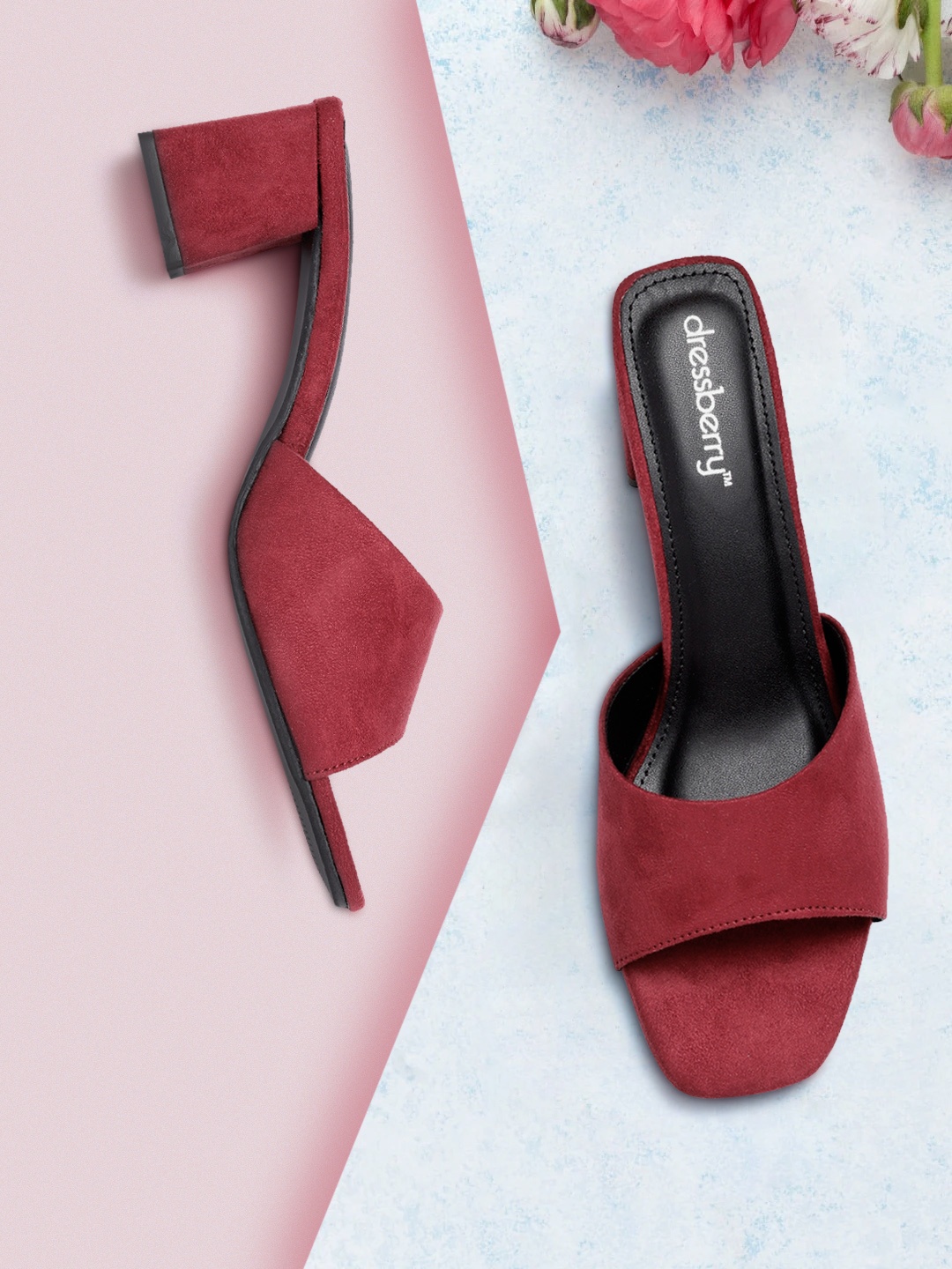 

DressBerry Women Maroon Block Heels