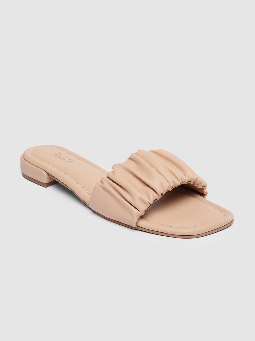 

Inc 5 Women Beige Solid Open Toe Flats