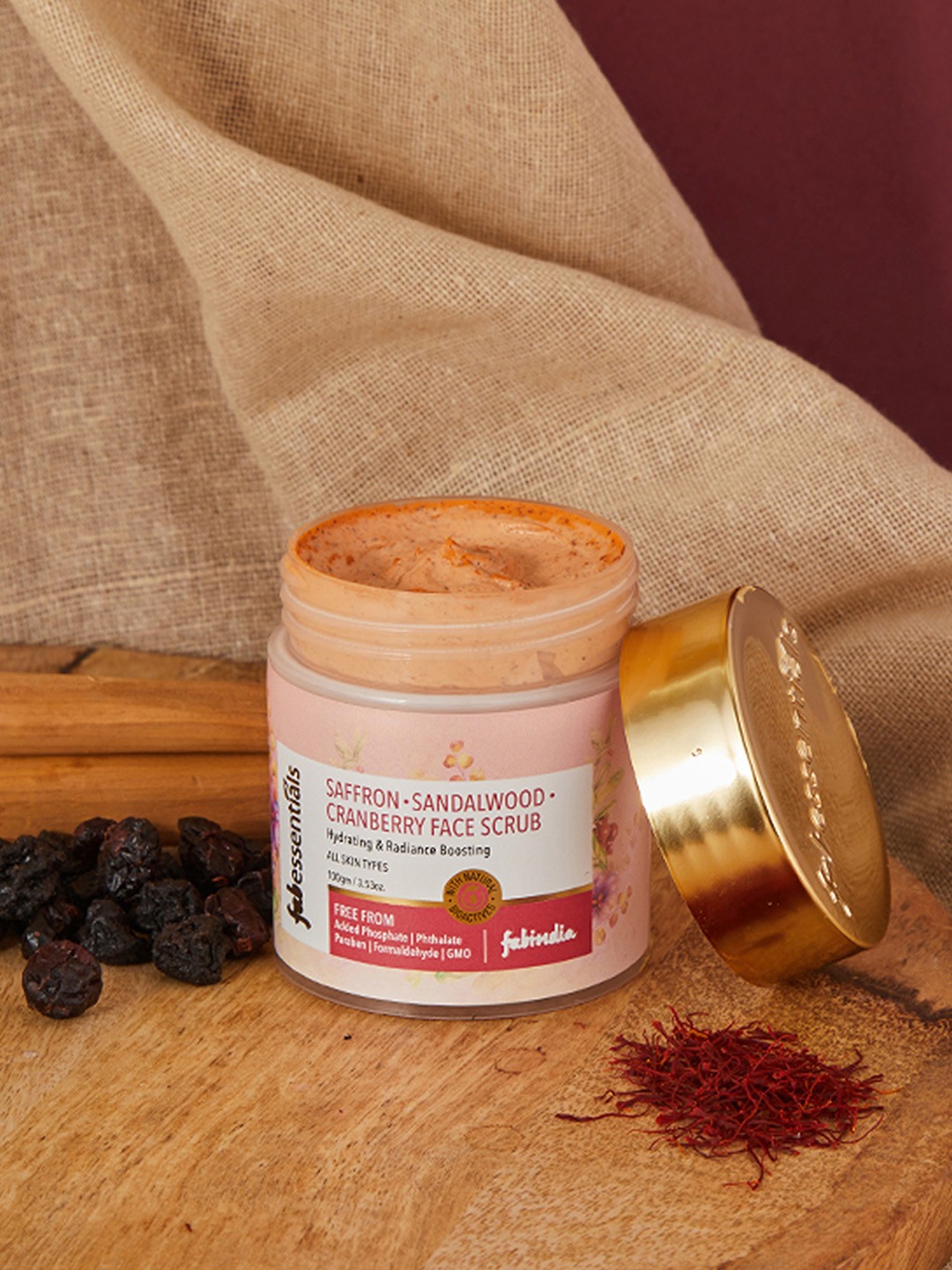 

fabessential Sandalwood and Cranberry Face Scrub - 100ml, Pink
