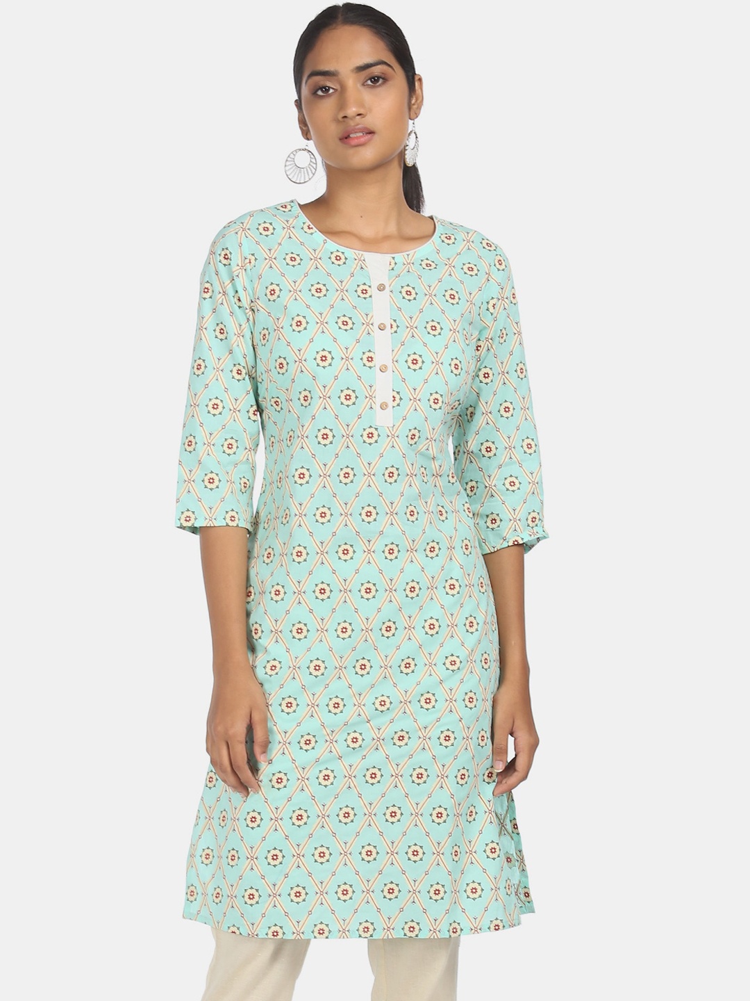 

Karigari Women Blue Ethnic Motifs Kurta