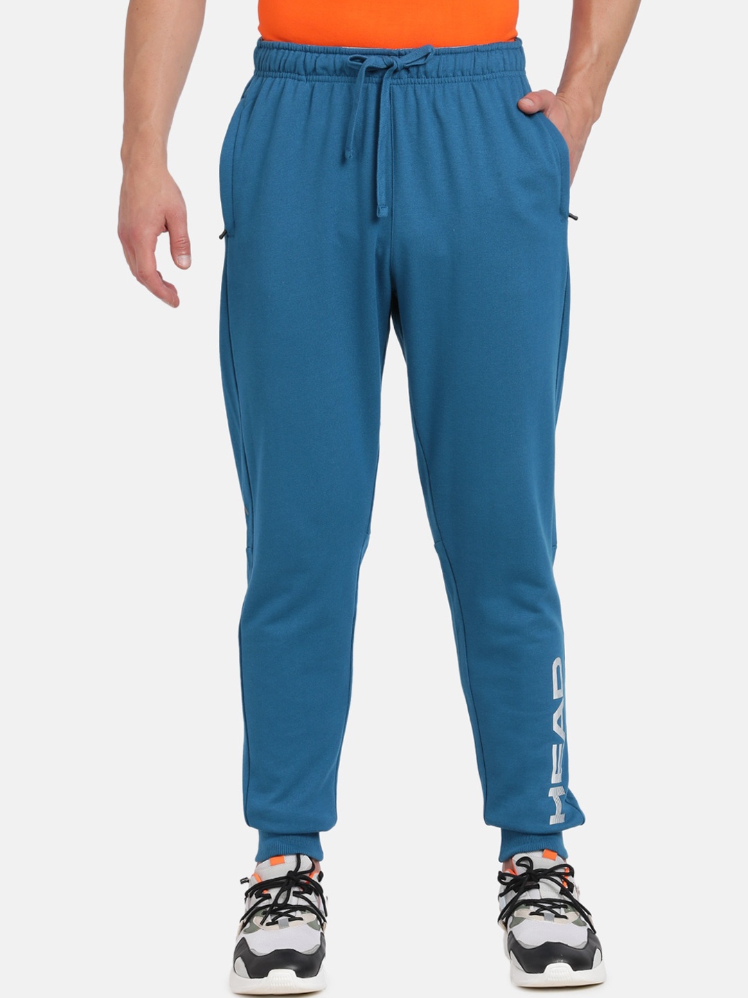 

Head Men Blue & White Solid Joggers
