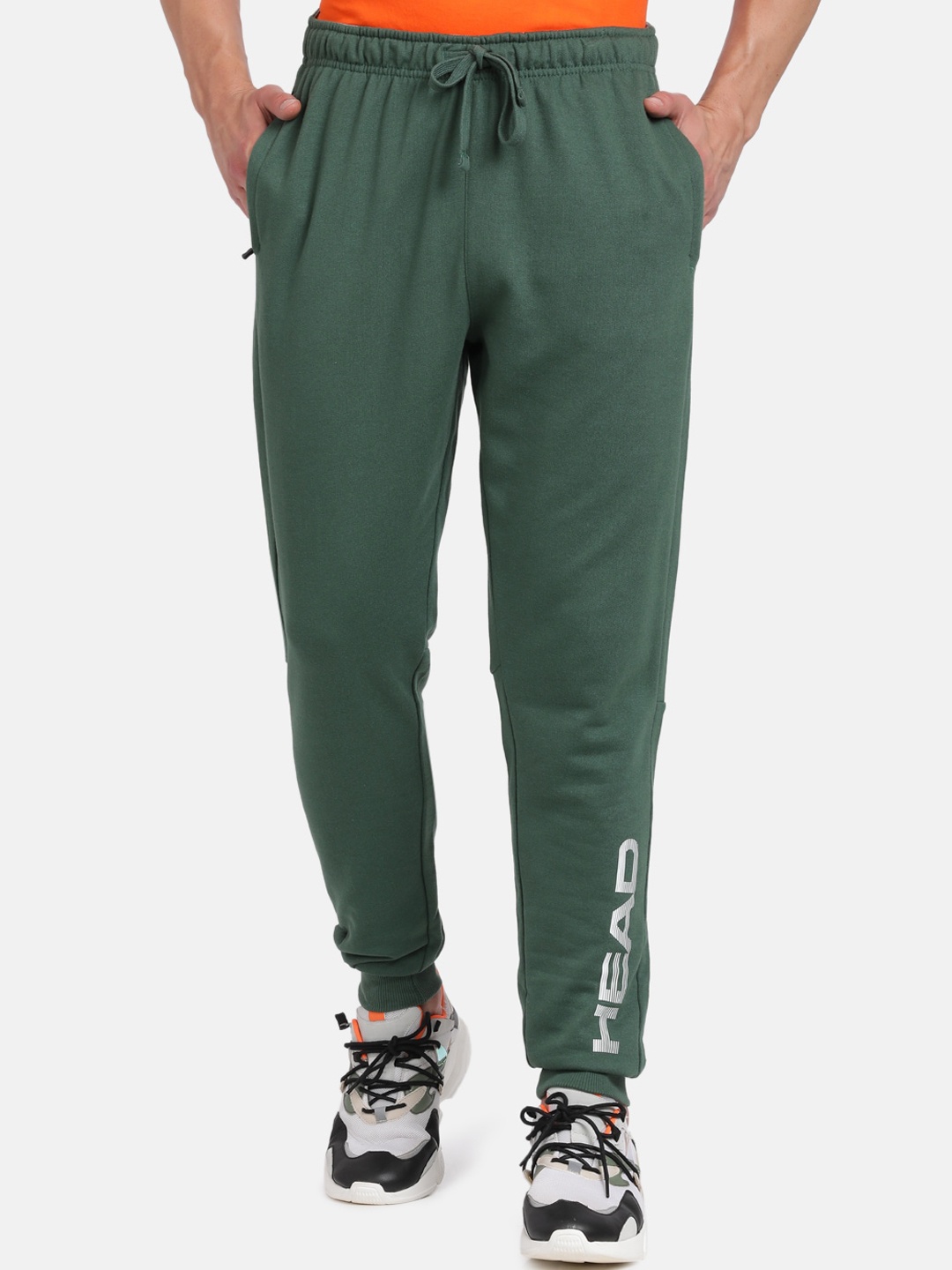 

Head Men Duck Green Solid Joggers, Olive