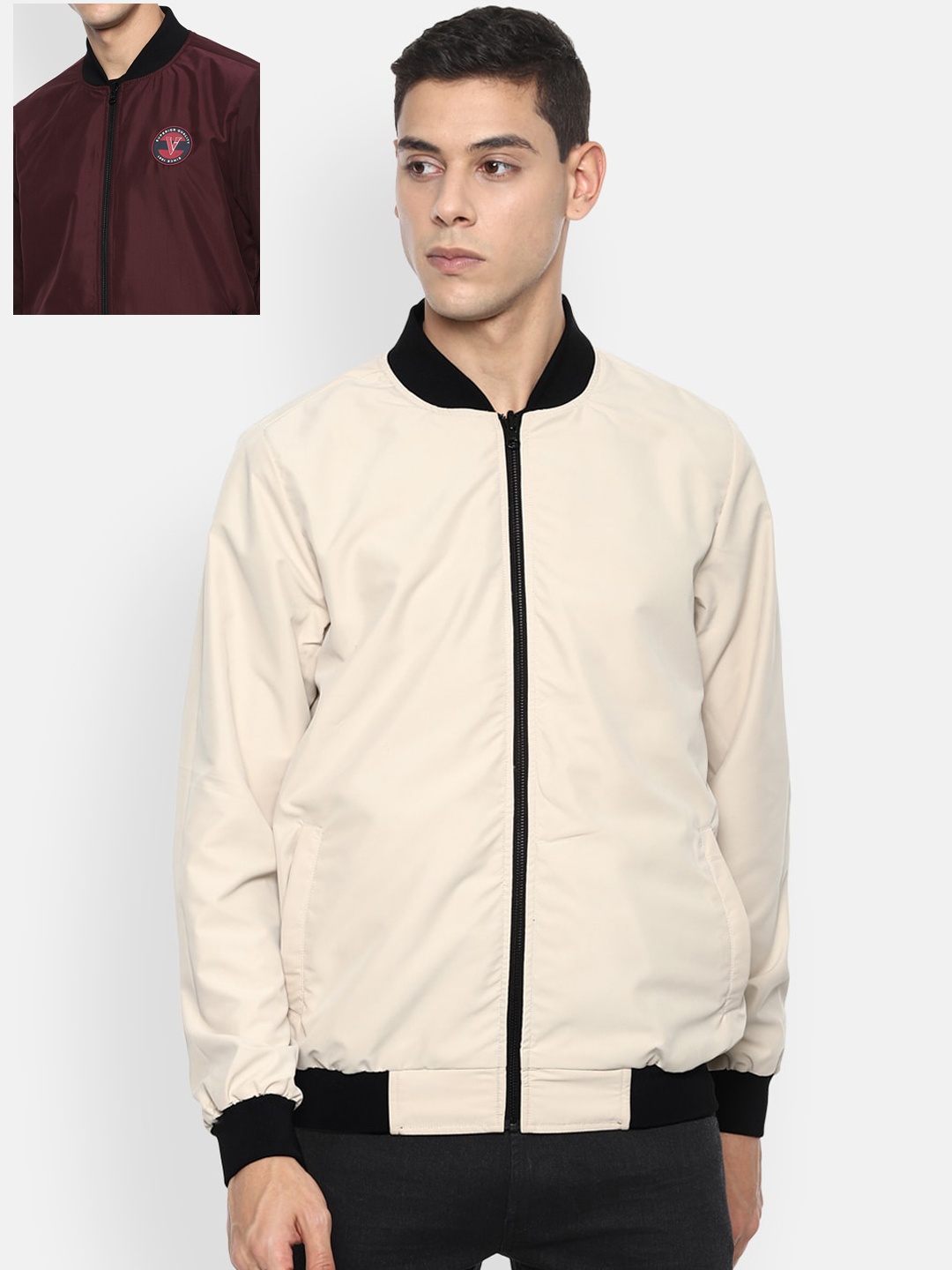 

Van Heusen Sport Men Beige Reversible Bomber Jacket