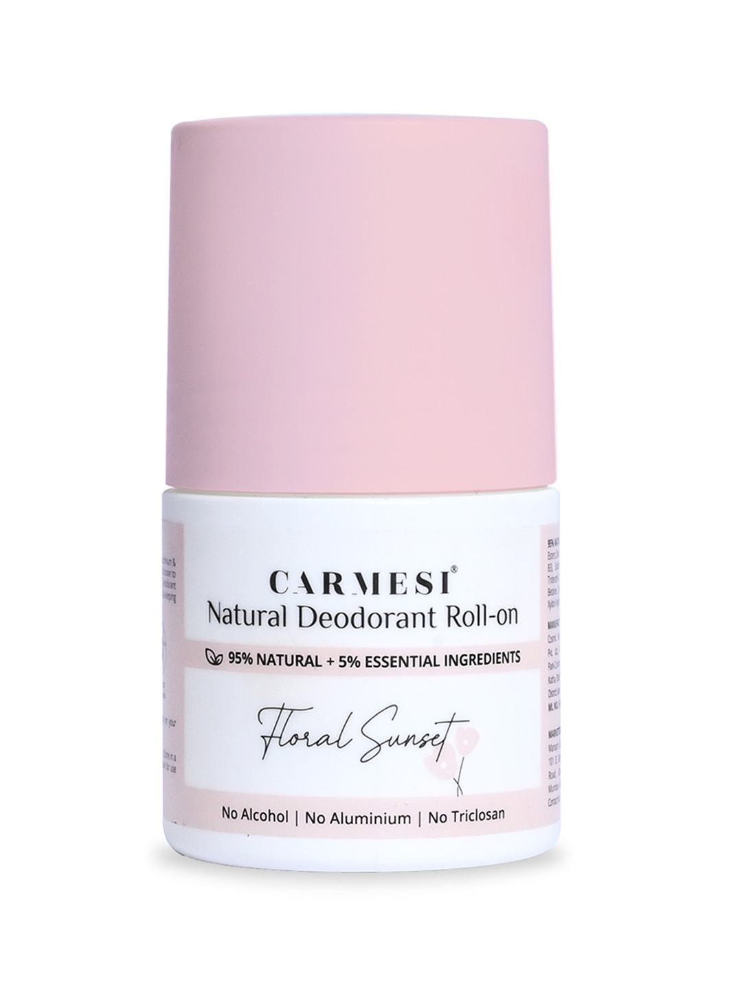 

CARMESI Women Natural UnderArms Roll-On Deodorant - Floral Sunset - 50 ml, Transparent