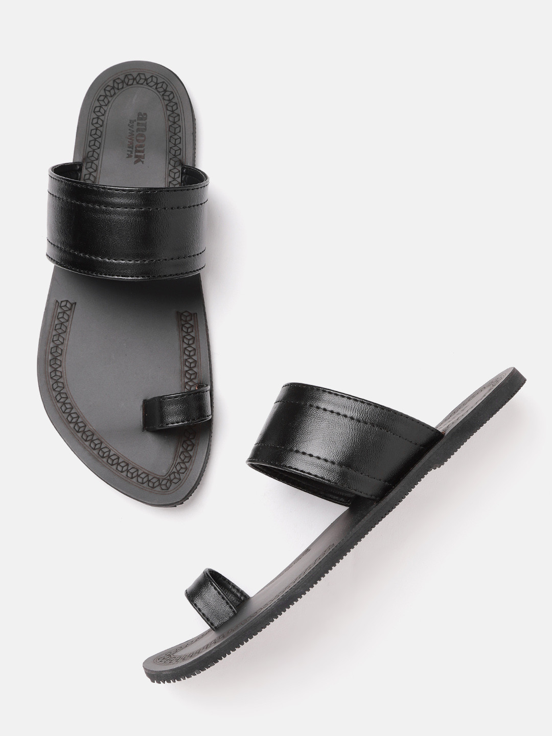

Anouk Men Black Handmade Comfort Sandals