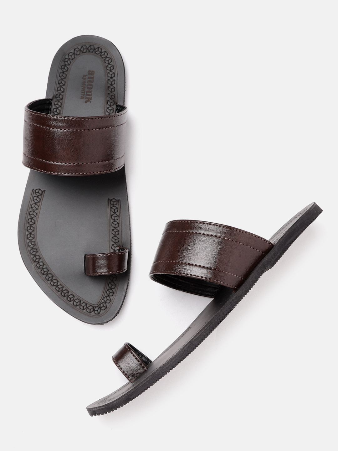 

Anouk Men Coffee Brown Handmade Comfort Sandals