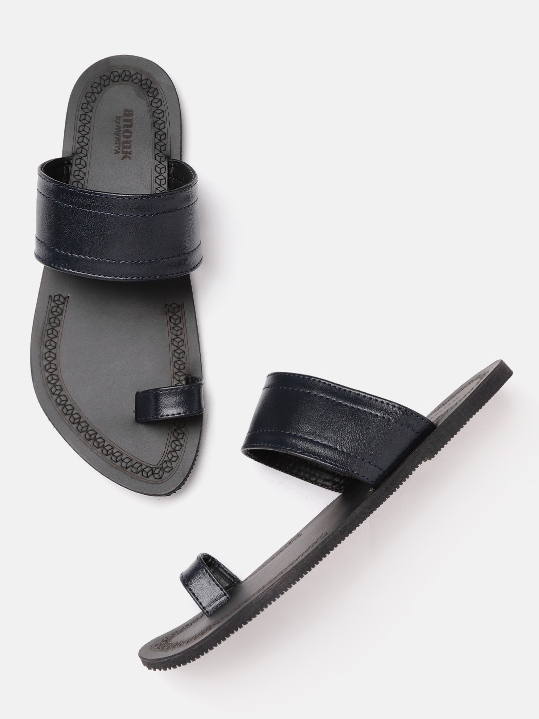 

Anouk Men Navy Blue Handmade Comfort Sandals