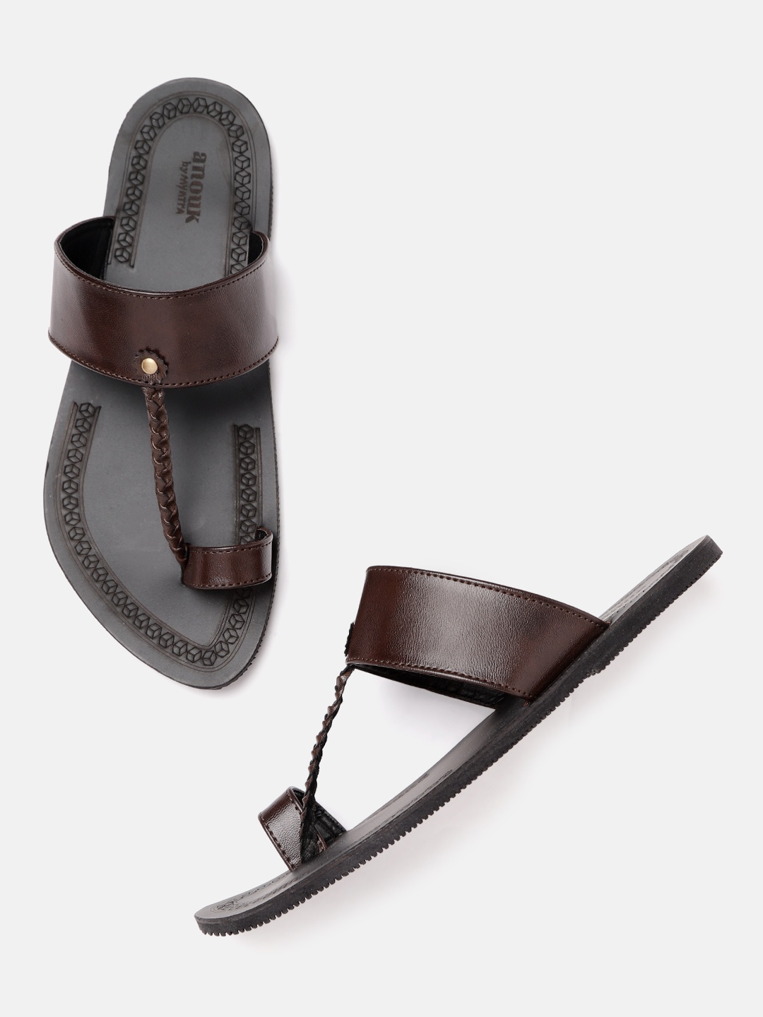

Anouk Men Coffee Brown Handmade Comfort Sandals