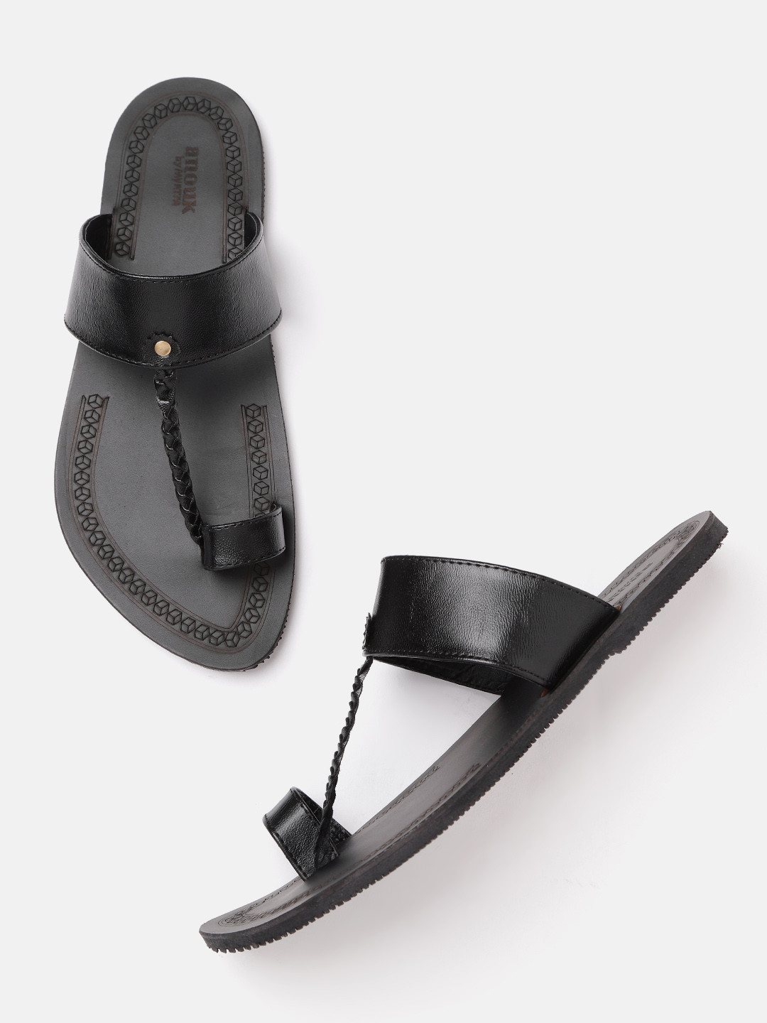 

Anouk Men Black Handmade Comfort Sandals