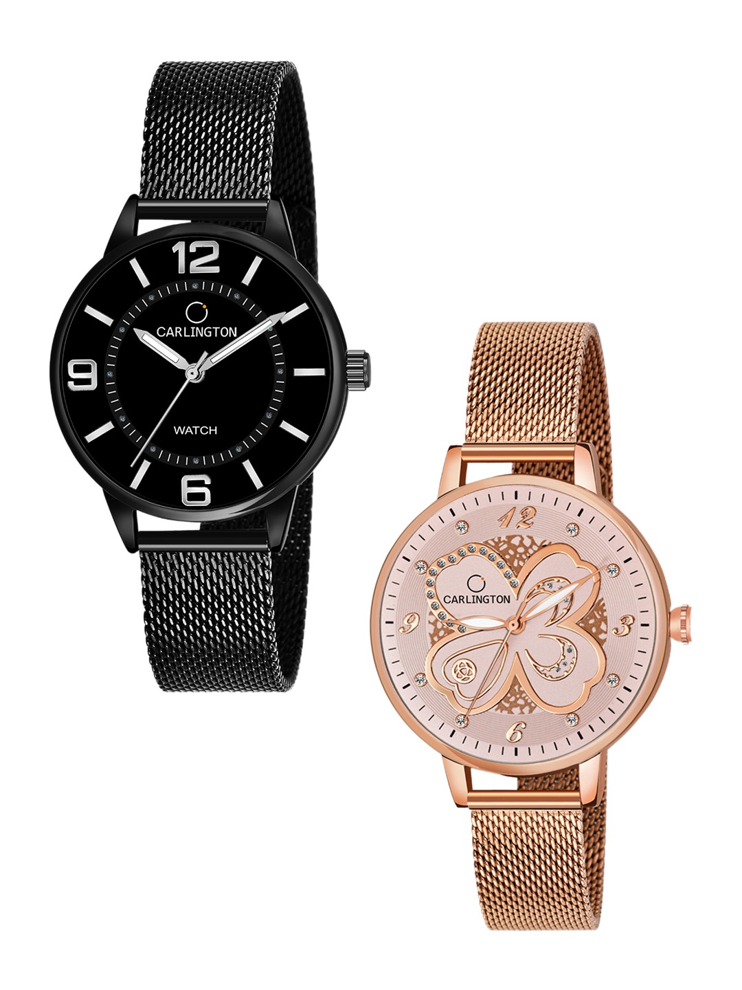 CARLINGTON Women Multicoloured Dial & Multicoloured Stainless Steel Bracelet Style Straps Analogue Watch, Multi