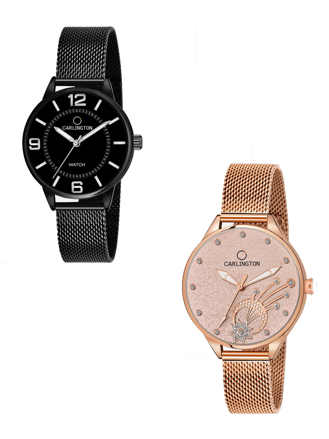 

CARLINGTON Women Set Of 2 Watches CT2002-CT2020, Black