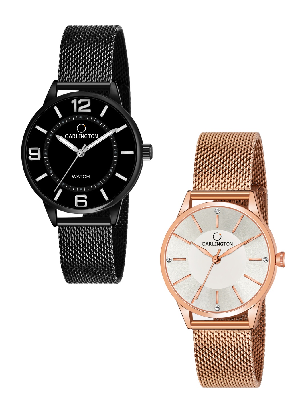 

CARLINGTON Women Multicoloured Mother of Pearl Dial & Multicoloured Stainless Steel Bracelet Style Straps Watch, Multi