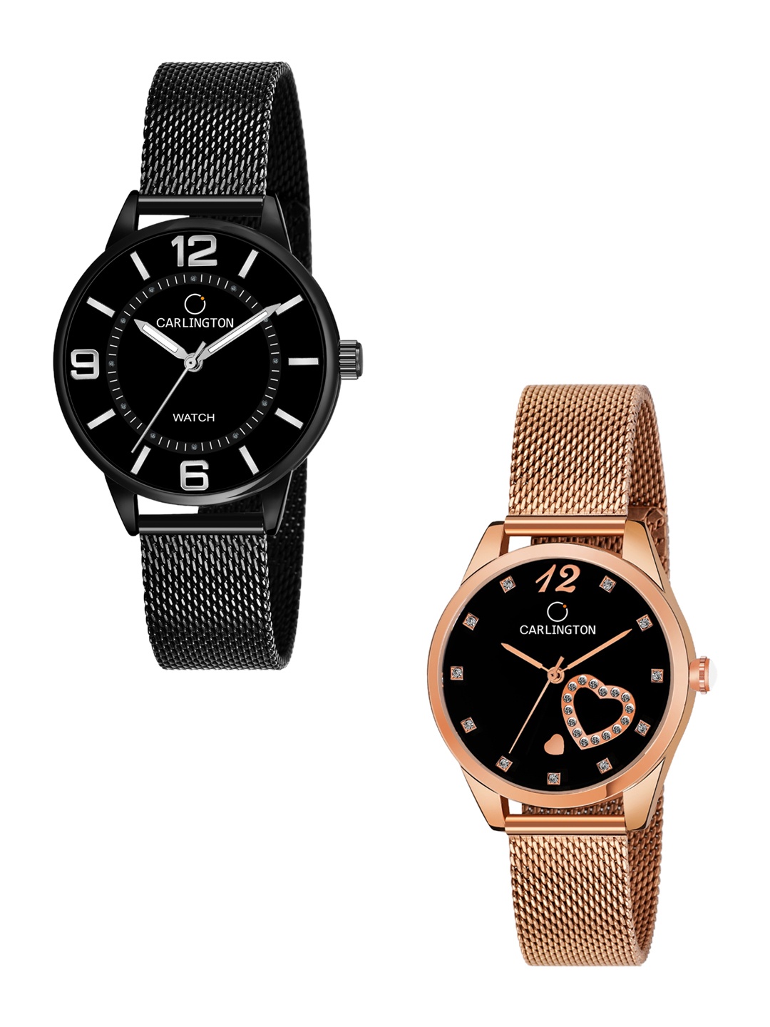 

CARLINGTON Women Set Of 2 Watches CT2002-CT2006, Black