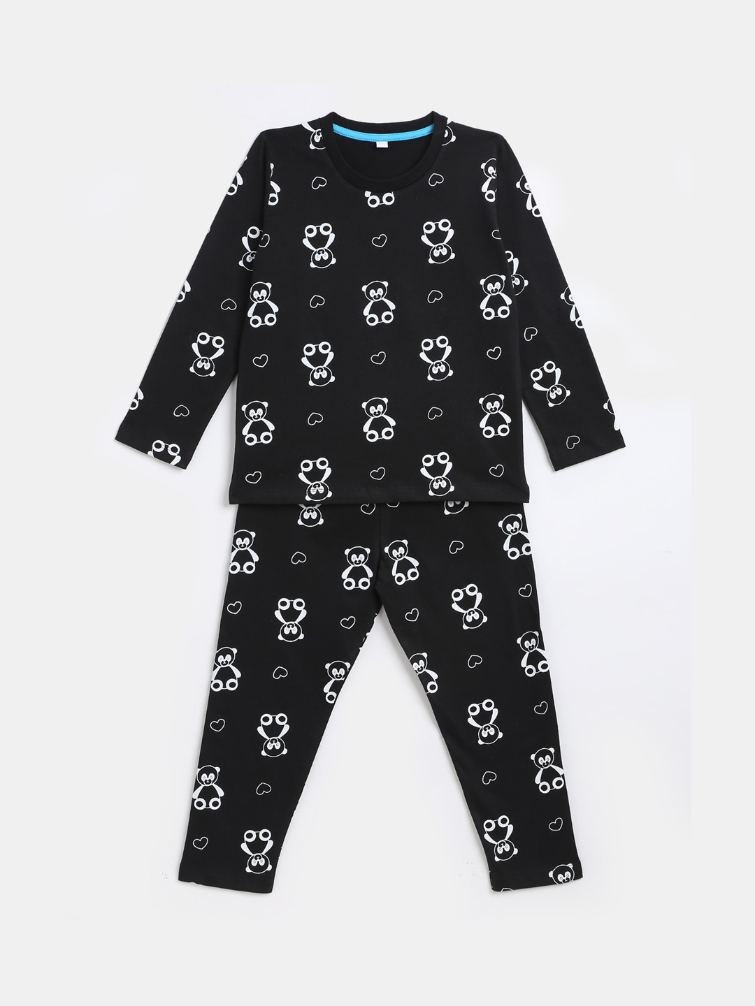 

YK Boys Black & White Printed Pure Cotton Night suit