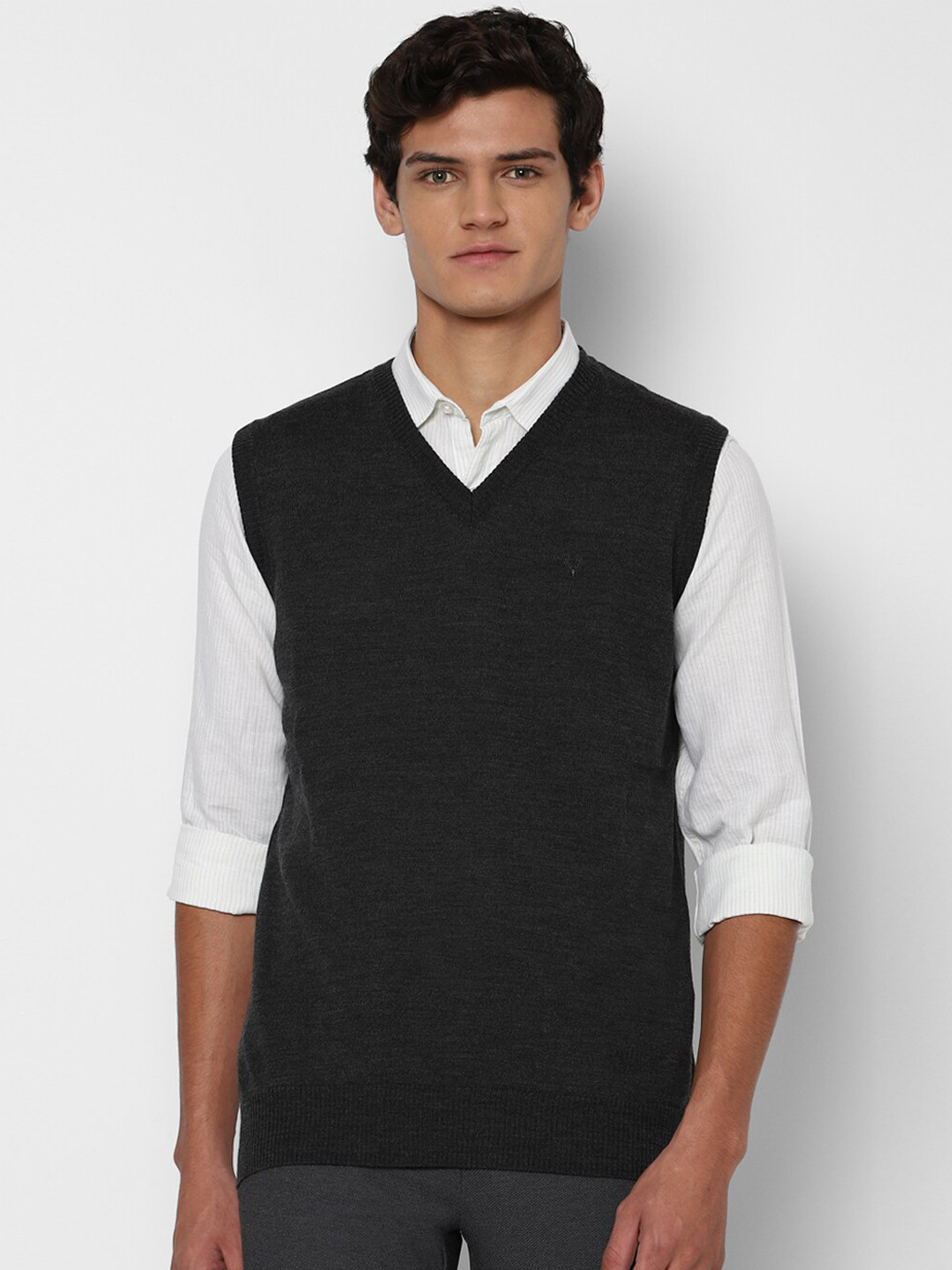 

Allen Solly Men Grey Acrylic Sweater Vest