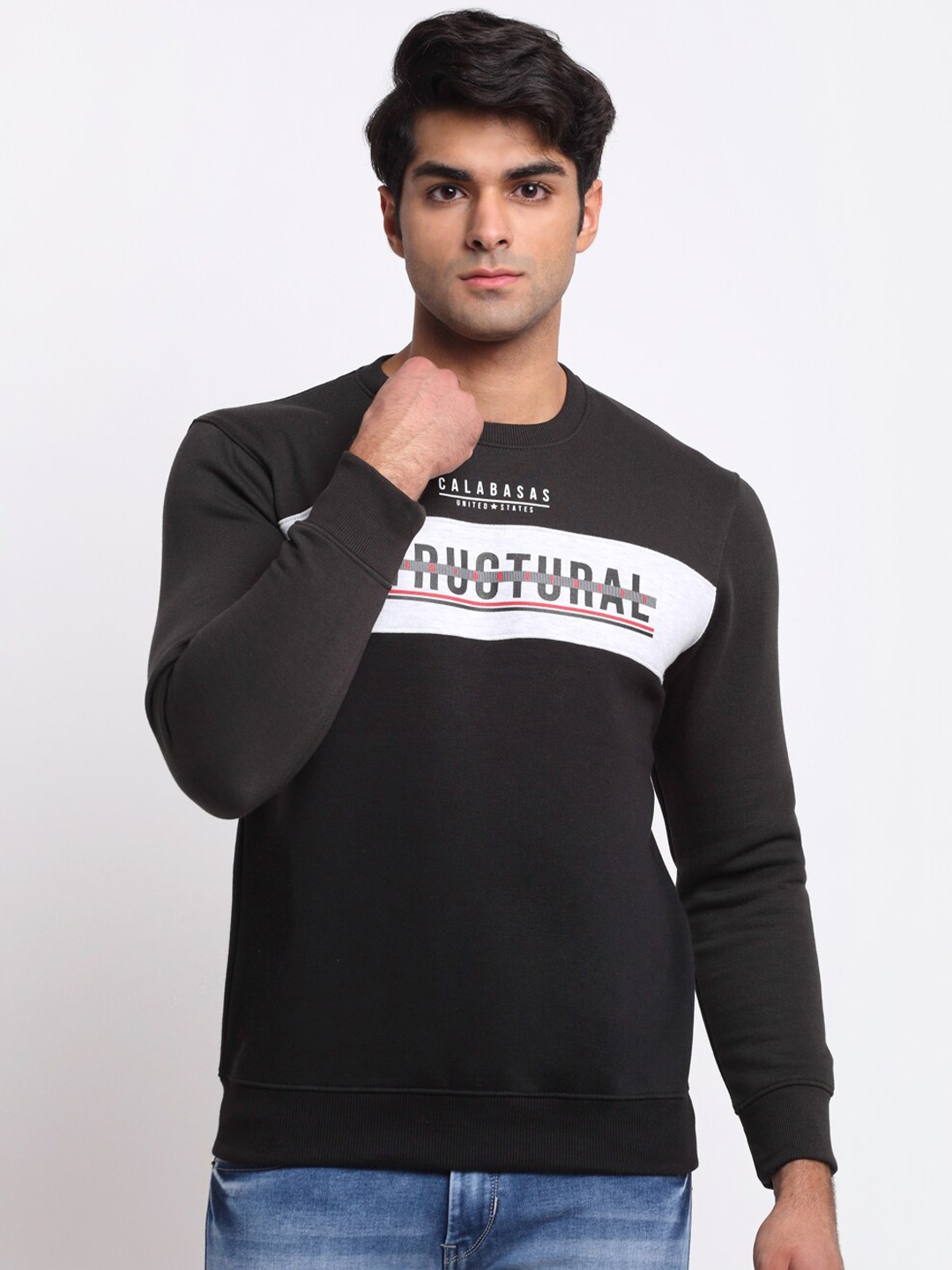 

Rodamo Men Green Printed Sweatshirt