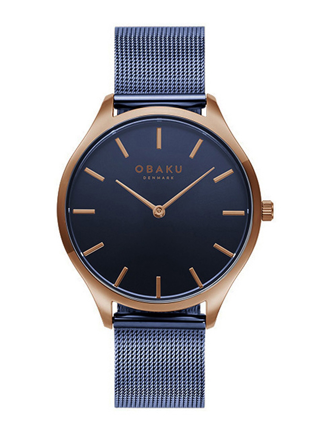 

Obaku Women Blue Brass Embellished Dial & Blue Stainless Steel Bracelet Style Straps Analogue Watch