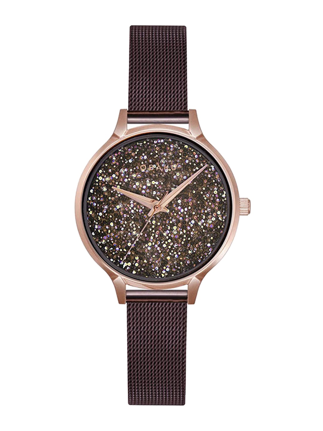 

Obaku Women Brown Brass Embellished Dial & Brown Stainless Steel Bracelet Style Straps Analogue Watch