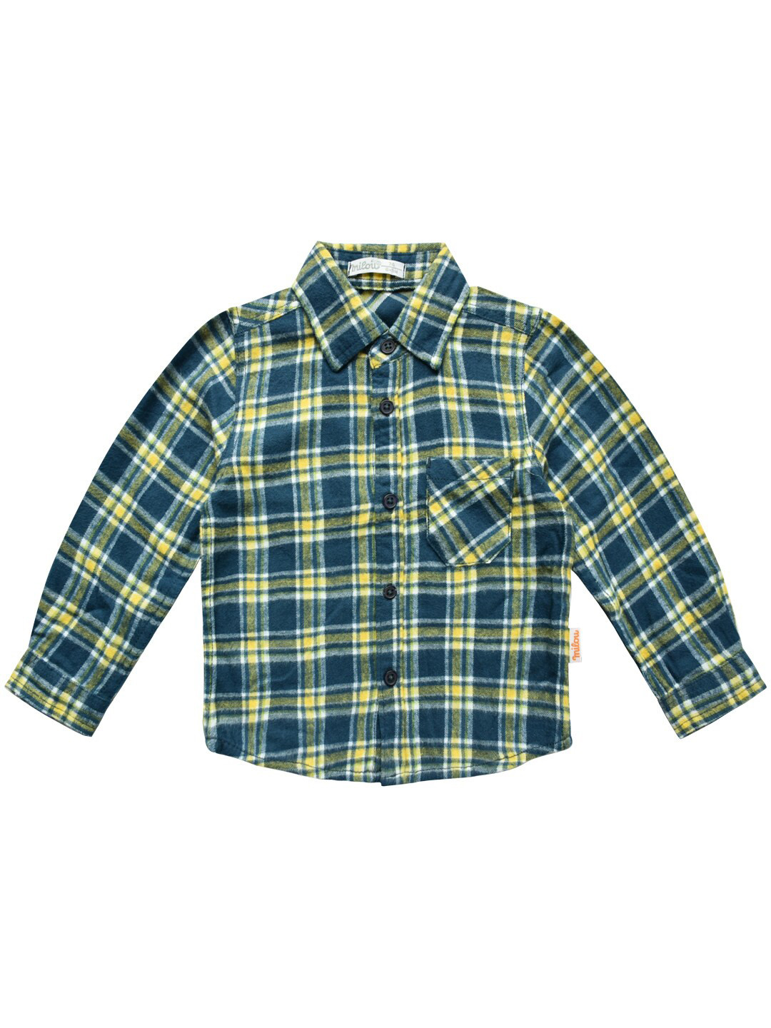 

milou Boys Green Opaque Checked Casual Shirt