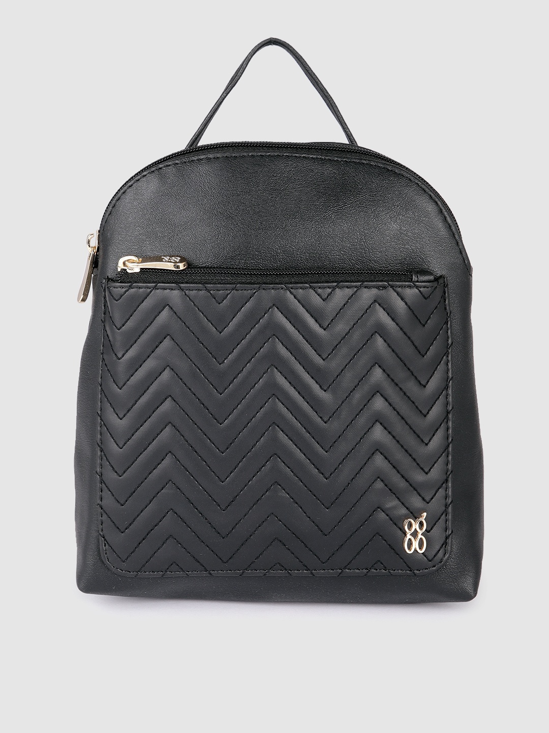

Baggit Women Black Textured Backpack