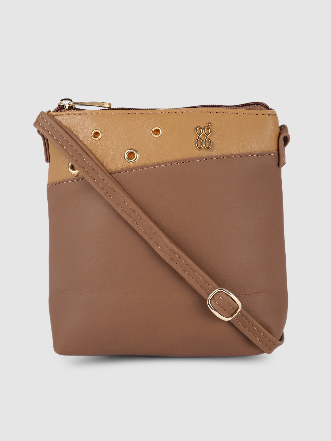 

Baggit Brown & Beige Colourblocked Sling Bag