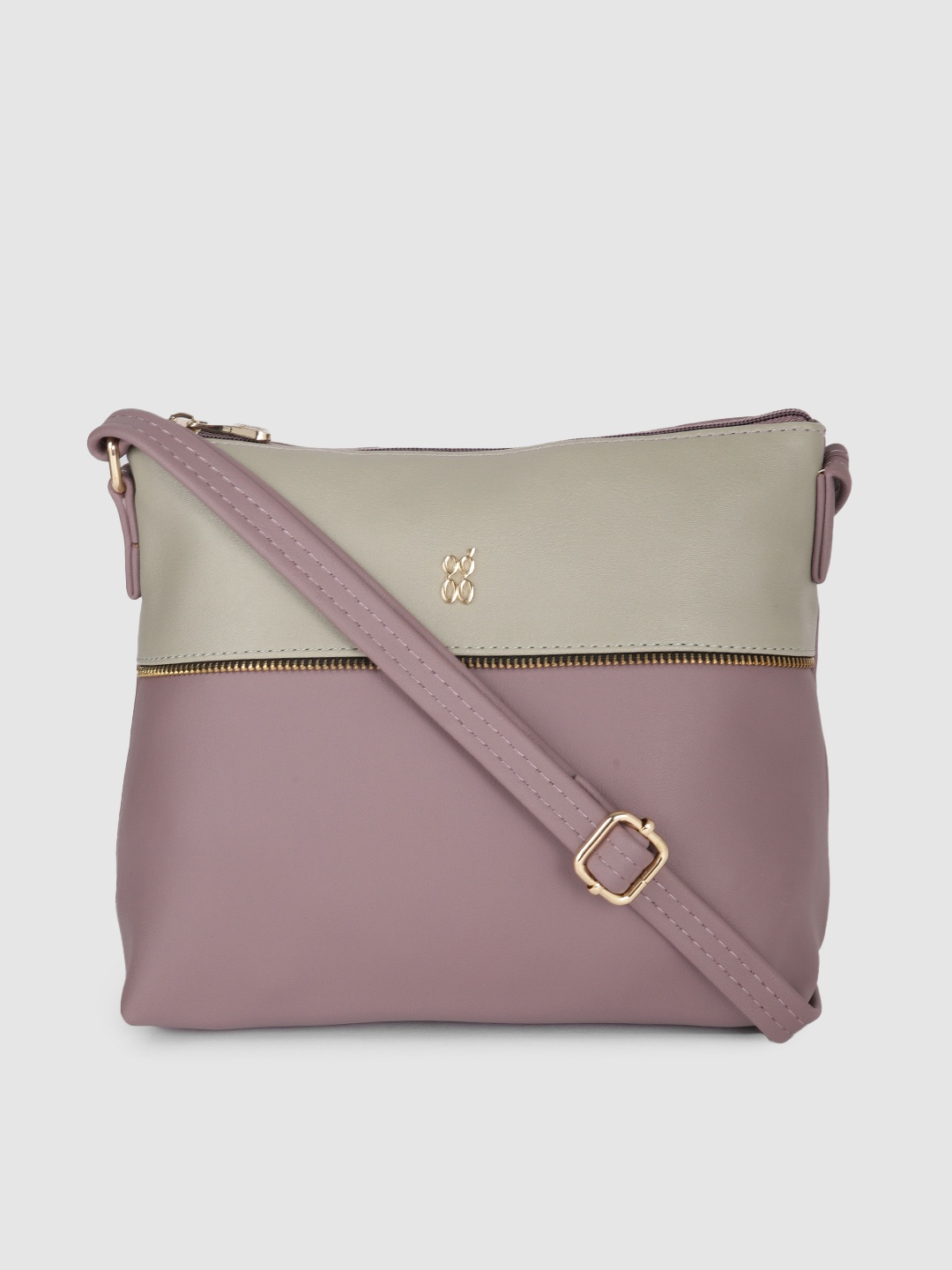 

Baggit Purple & Grey Colourblocked Sling Bag