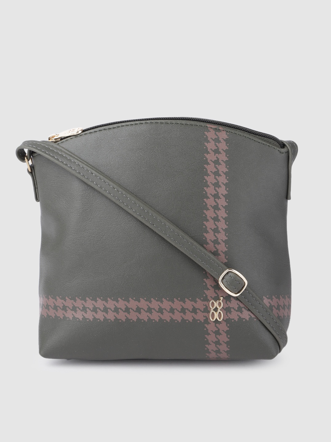 

Baggit Olive Green Solid Sling Bag