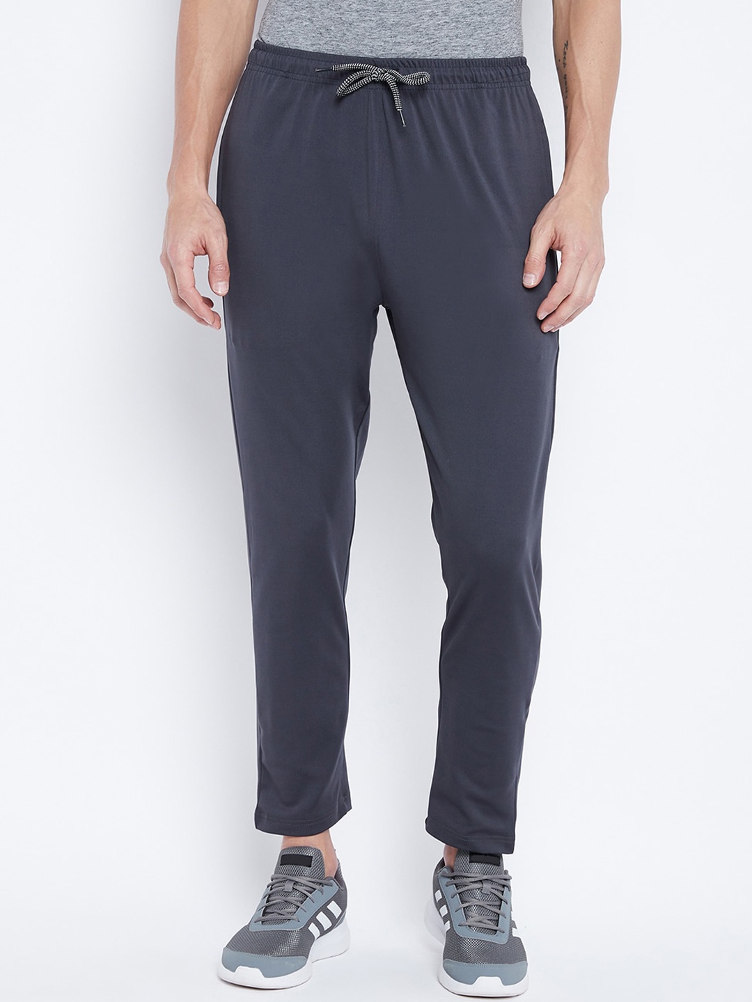 

Adobe Men Charcoal Grey Solid Track Pants