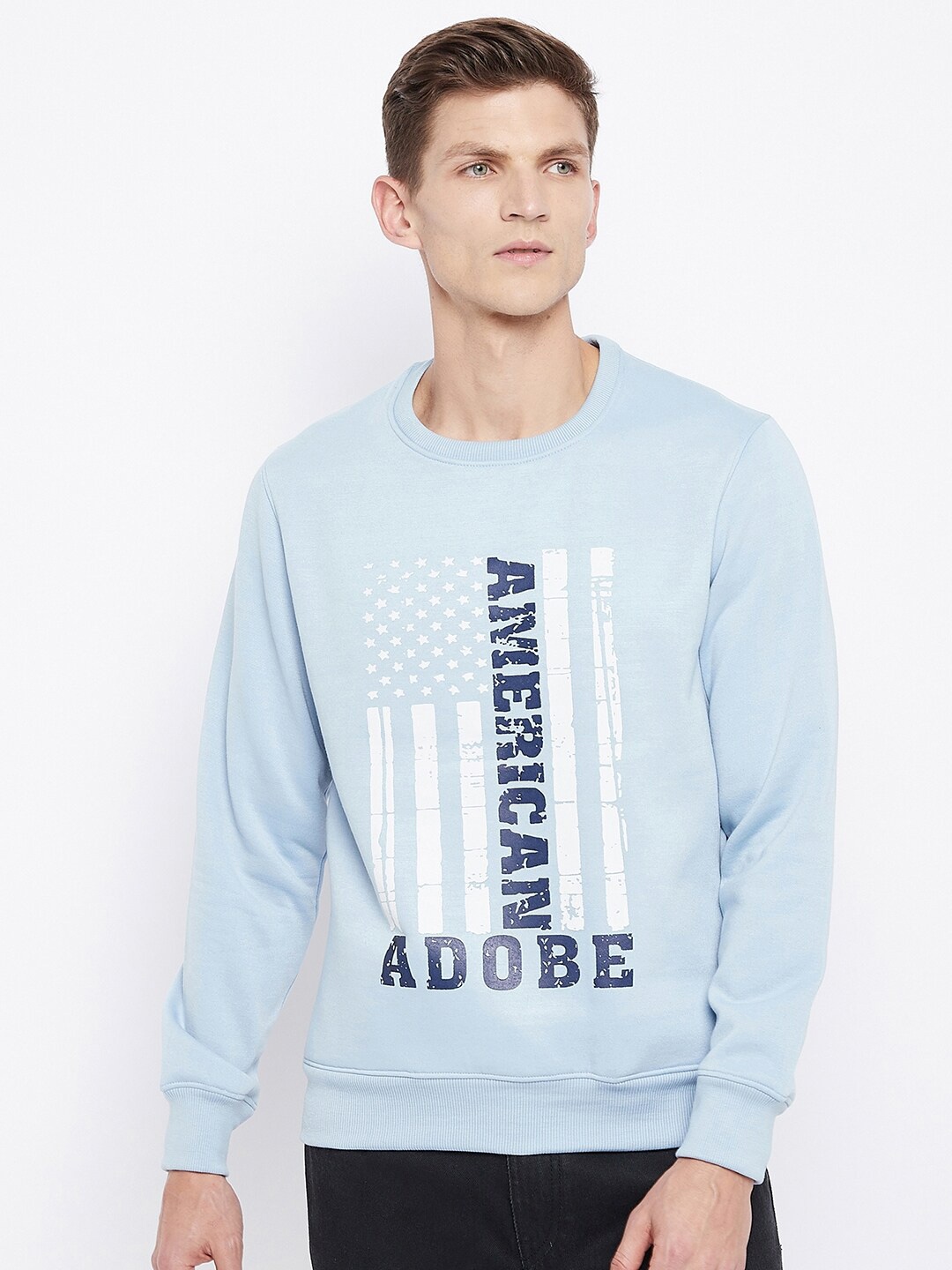 

Adobe Men Blue Printed Sweatshirt