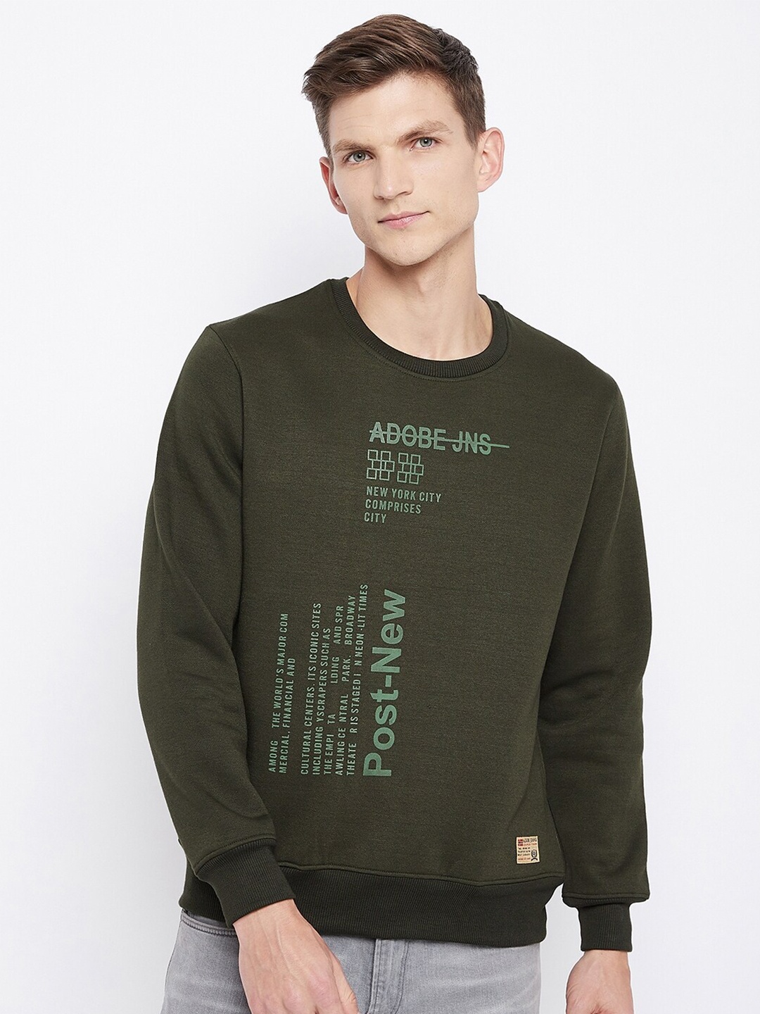 

Adobe Men Green Typography Printed Cotton Sweatshirt