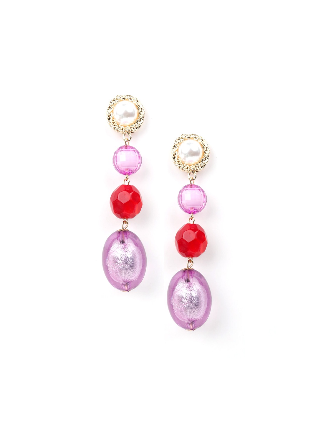 

ODETTE Purple Oval Drop Earrings