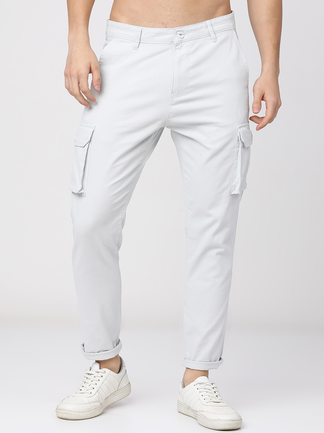 

HIGHLANDER Men Blue Slim Fit Cargos Trousers