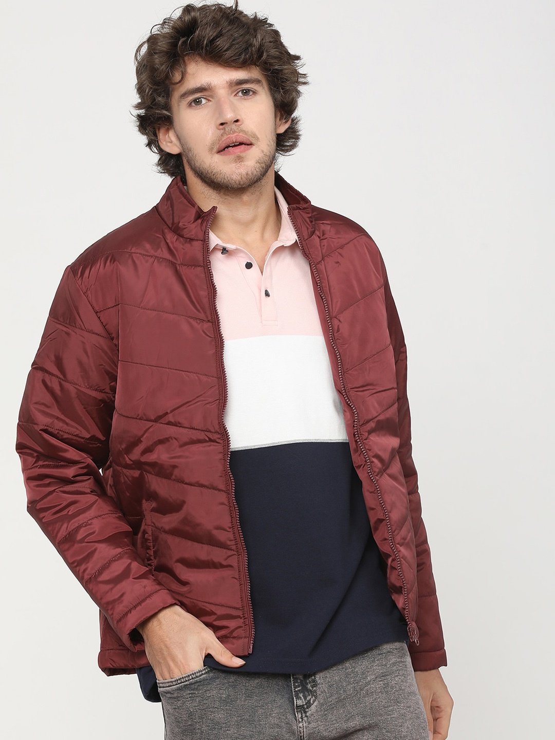 

HIGHLANDER Men Maroon Puffer Jacket