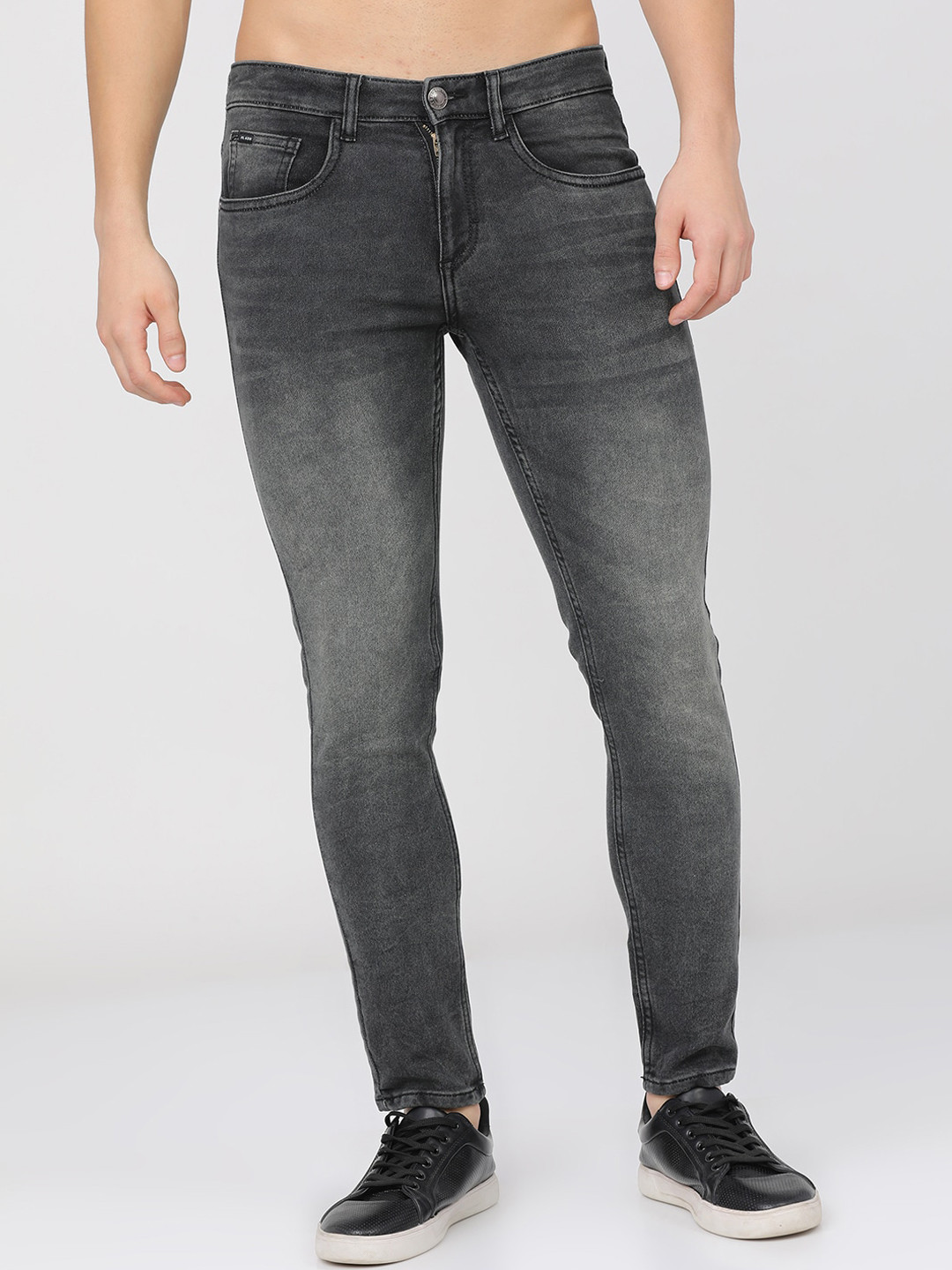 

HIGHLANDER Men Grey Tapered Fit Heavy Fade Stretchable Jeans