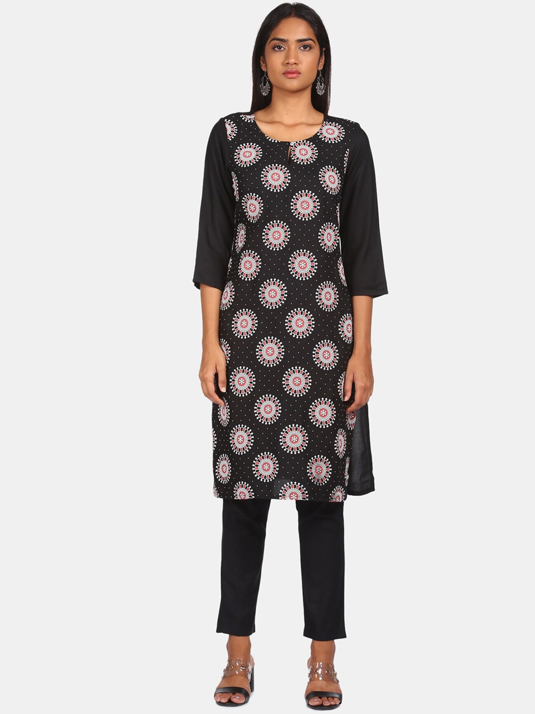 

Karigari Women Black Printed Kurta