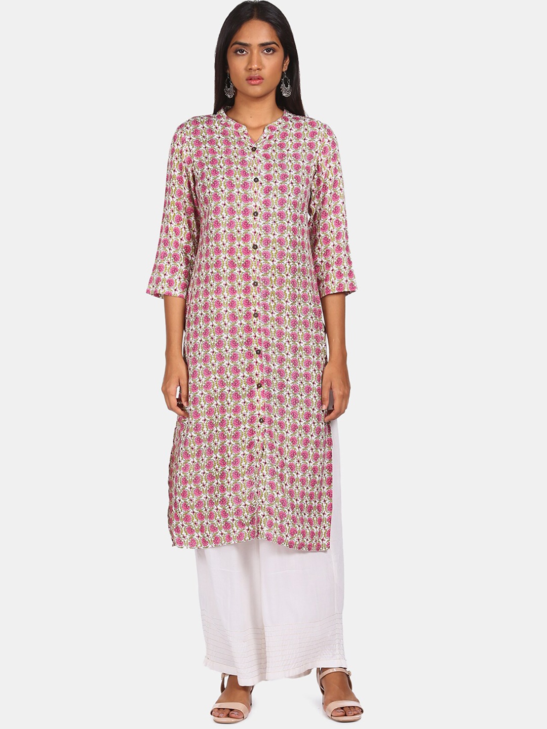 

Karigari Women Pink Printed Kurta