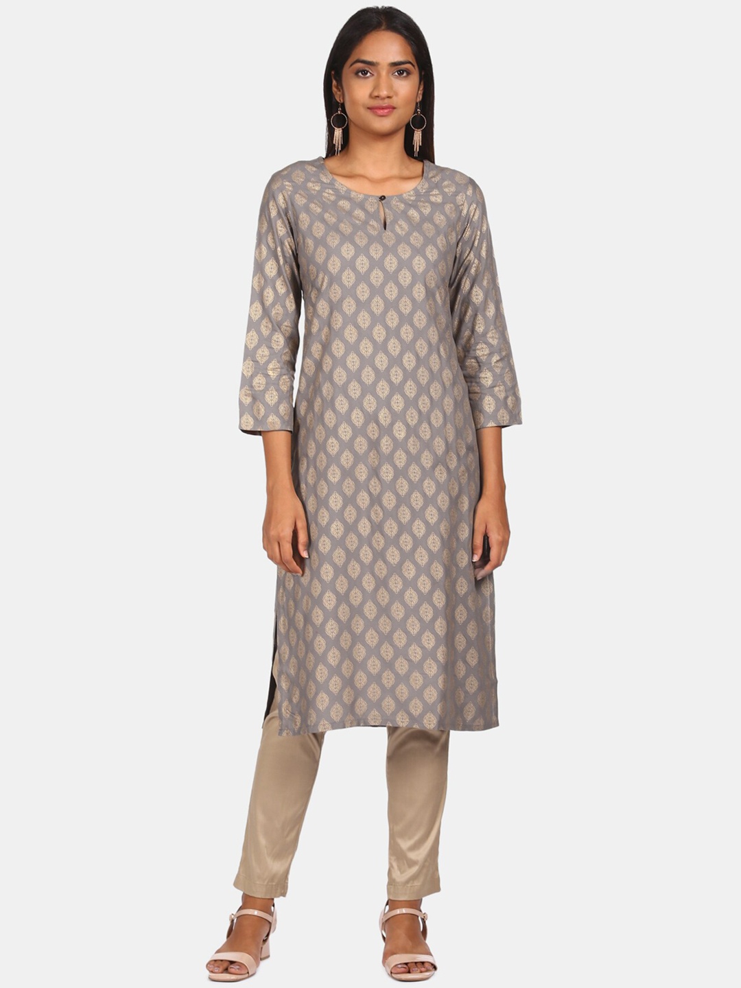 

Karigari Women Green Ethnic Motifs Printed Kurta