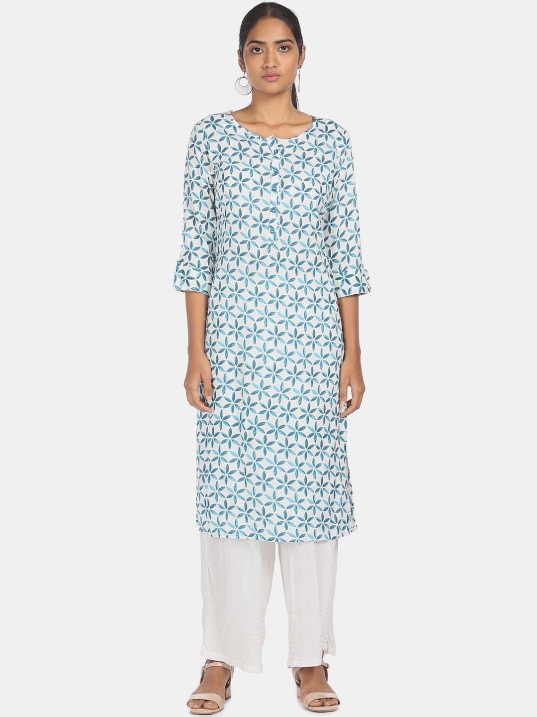 

Karigari Women Green Ethnic Motifs Printed Kurta