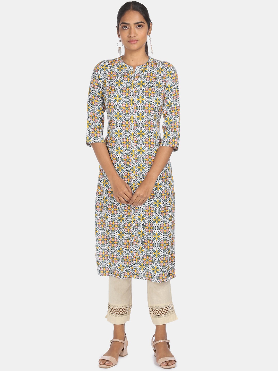 

Karigari Women Multicoloured Floral Printed Kurta, Multi
