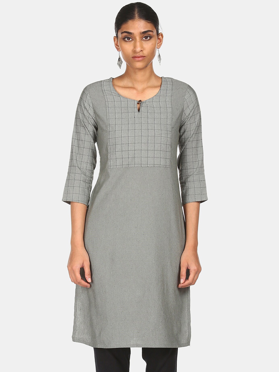 

Karigari Women Grey Gotta Patti Kaftan Kurta